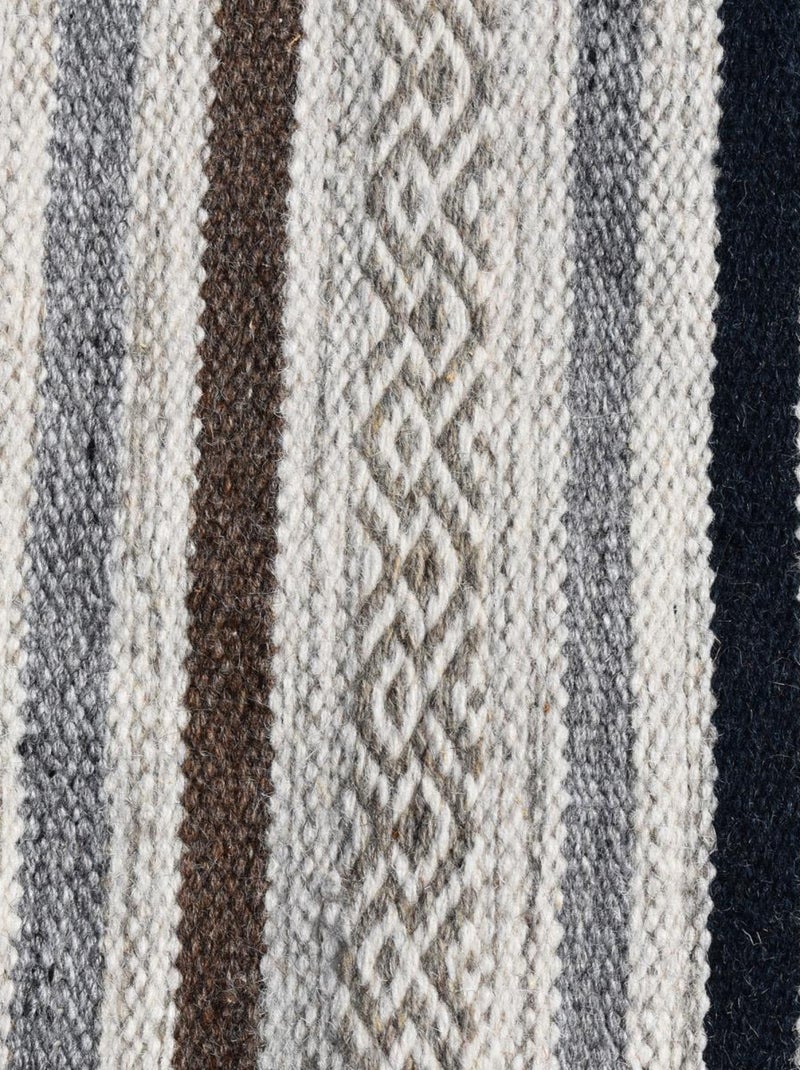 Tapis kilim LALAO, fait à la main en laine motif géométrique Beige - Kiabi