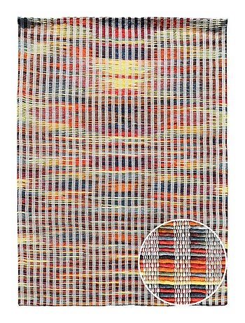 Tapis kilim LINIR, fait à la main en laine motif géométrique