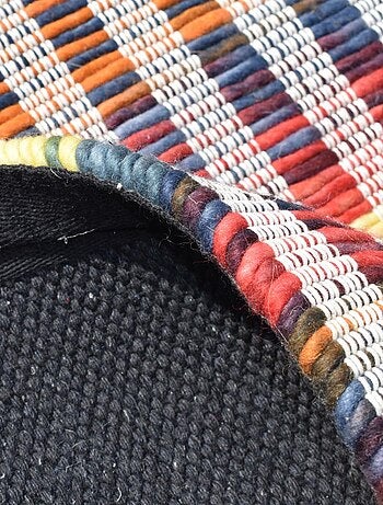 Tapis kilim LINIR, fait à la main en laine motif géométrique