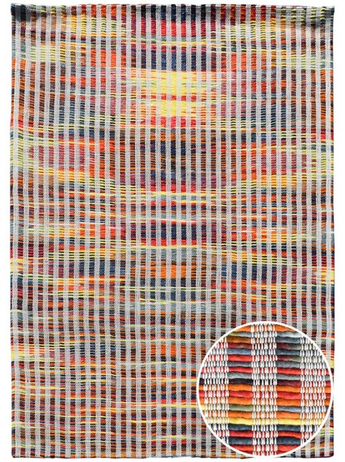 Tapis kilim LINIR, fait à la main en laine motif géométrique - Kiabi