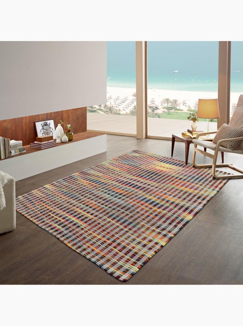 Tapis kilim LINIR, fait à la main en laine motif géométrique - Kiabi