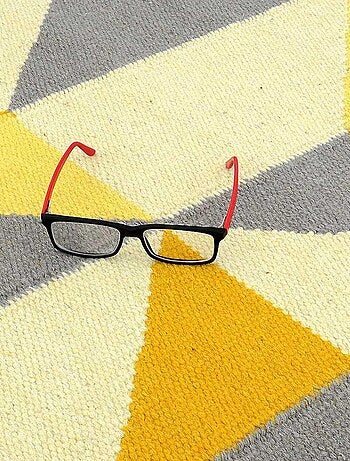 Tapis kilim LYN12 SCANDIN, fait main en laine motif géométrique