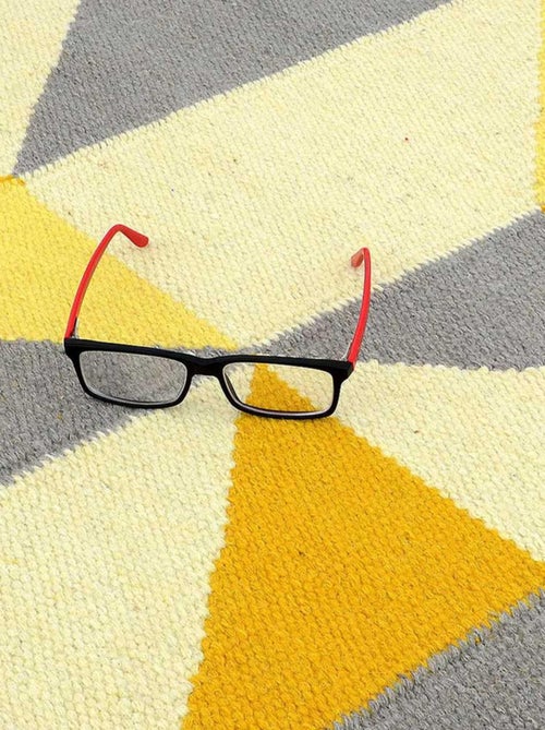 Tapis kilim LYN12 SCANDIN, fait main en laine motif géométrique - Kiabi