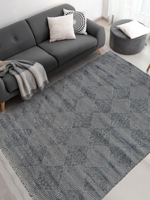 Tapis kilim MICAN, fait à la main en laine motif géométrique - Kiabi