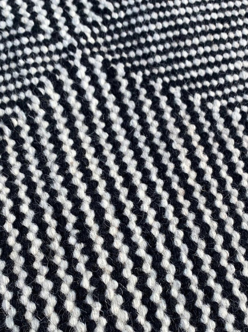 Tapis kilim MICAN, fait à la main en laine motif géométrique Gris - Kiabi