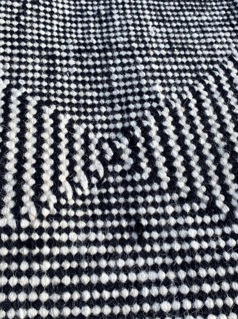 Tapis kilim MICAN, fait à la main en laine motif géométrique Gris - Kiabi