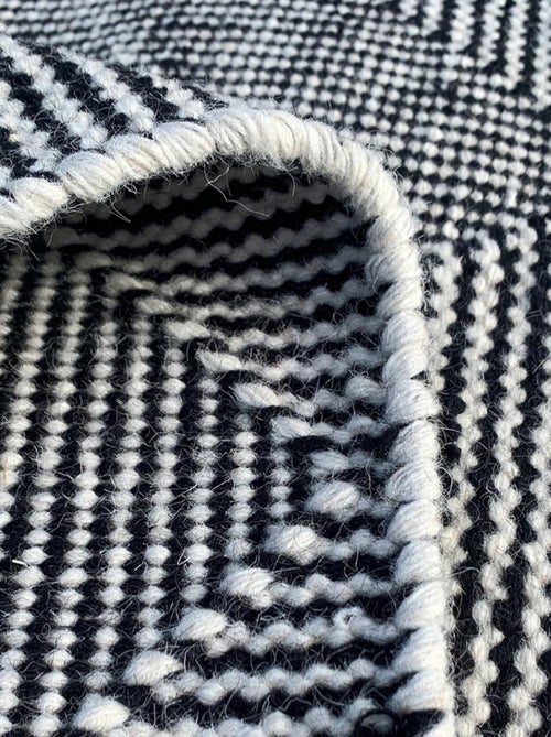 Tapis kilim MICAN, fait à la main en laine motif géométrique - Kiabi