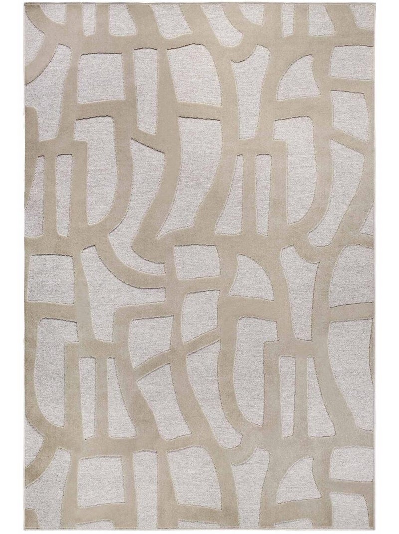 Tapis kilim, motif géométrique authentique, kilim tissé, therese Ecru - Kiabi