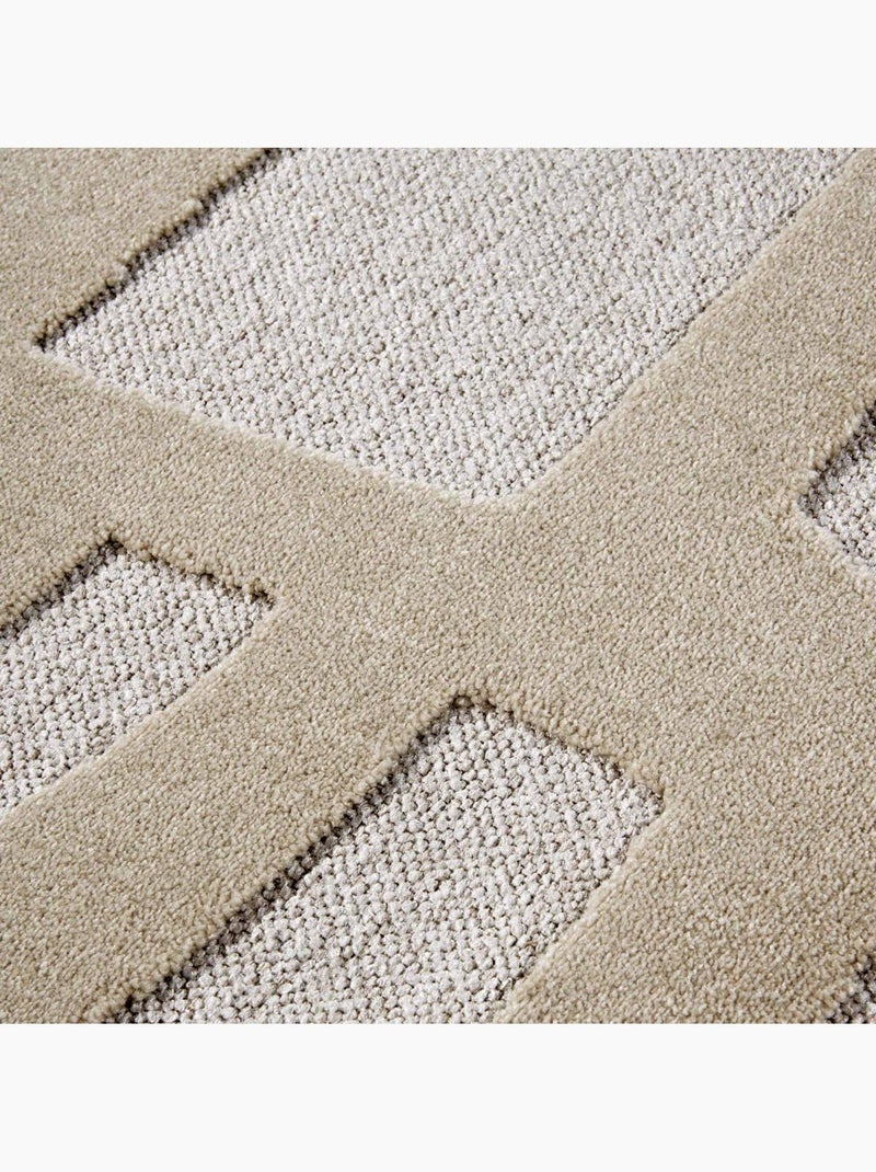 Tapis kilim, motif géométrique authentique, kilim tissé, therese Ecru - Kiabi
