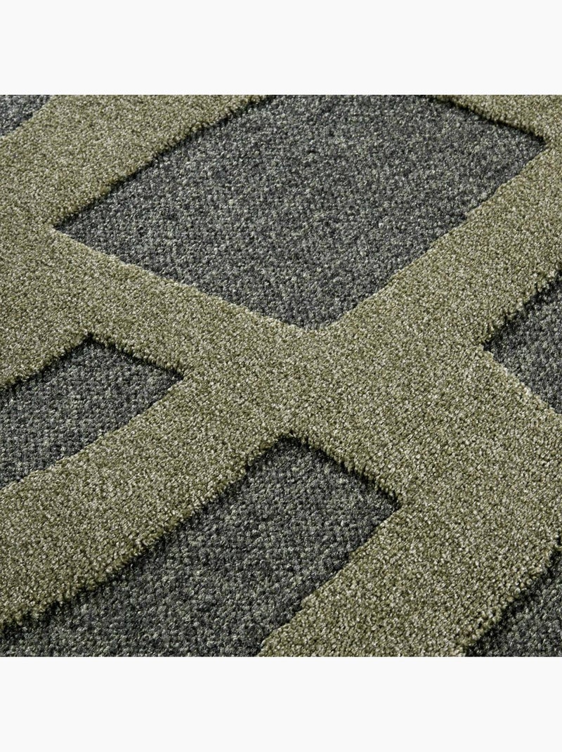 Tapis kilim, motif géométrique authentique, kilim tissé, therese Vert - Kiabi