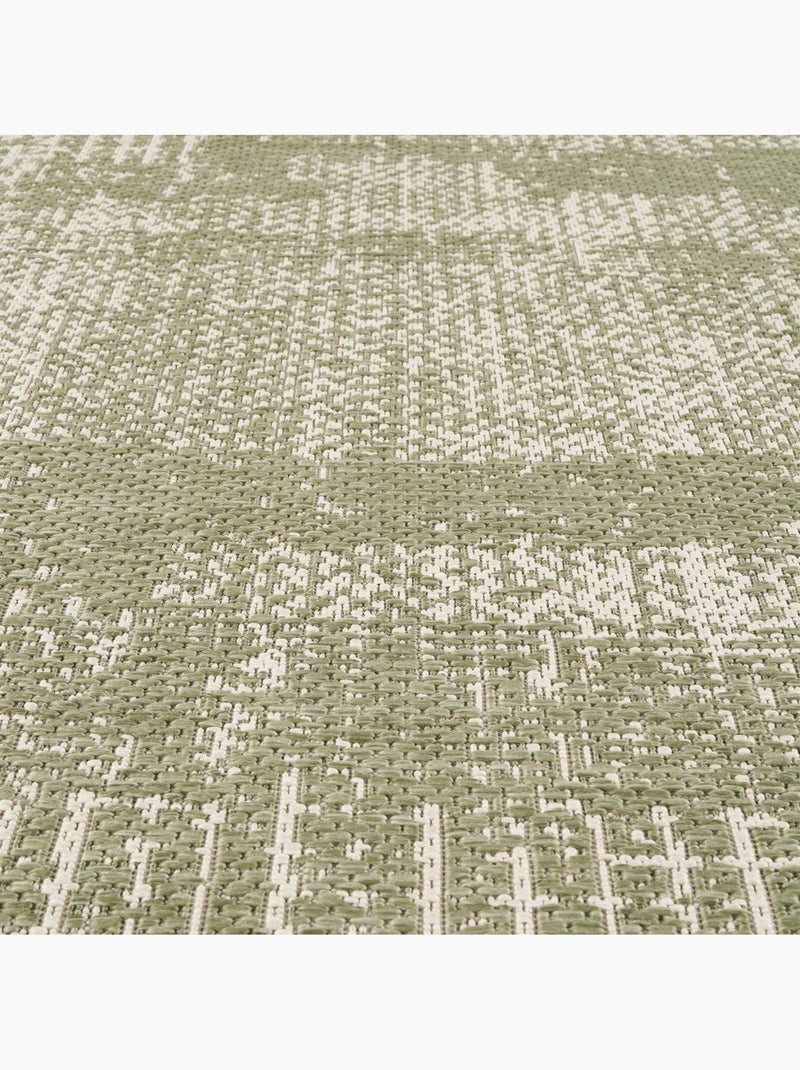 Tapis kilim, motif géométrique, tissé à plat, style ethnique Vert - Kiabi