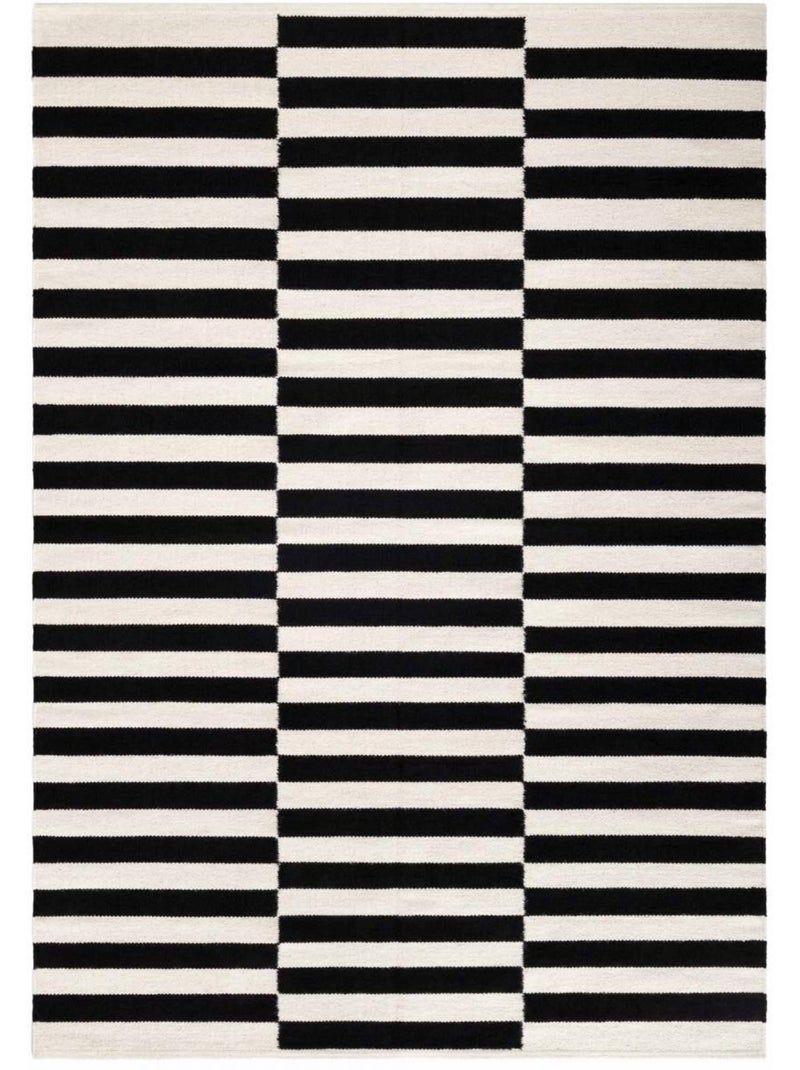 Tapis kilim, motif géométrique, tissé main, donna chic authentique Noir - Kiabi