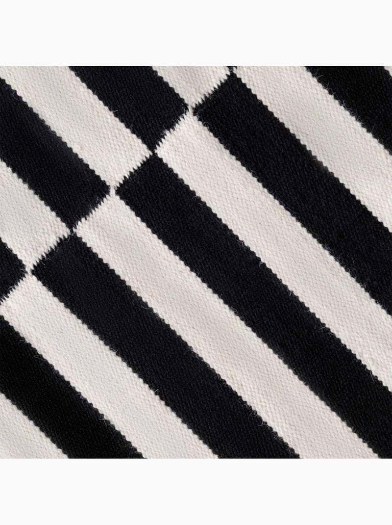 Tapis kilim, motif géométrique, tissé main, donna chic authentique Noir - Kiabi