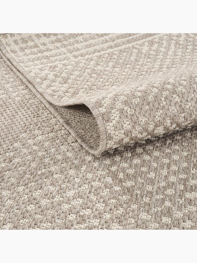 Tapis kilim, motif géométrique tissé, style artisanal lyn53 trame 2 Beige - Kiabi