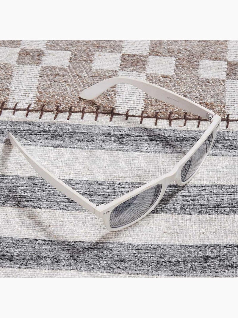 Tapis kilim PATCHWINDIA, fait à la main en laine motif géométrique Gris - Kiabi