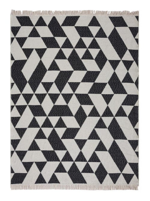Tapis kilim reversible en coton motif géométrique BI - Kiabi