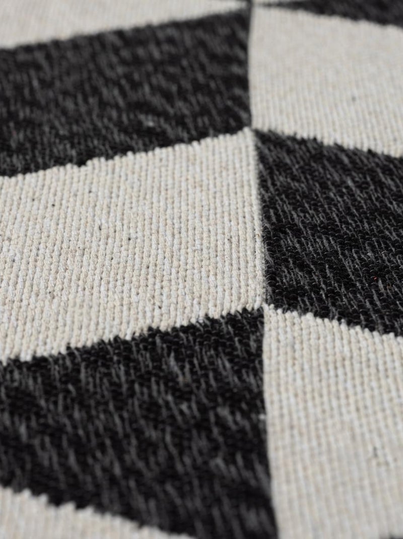 Tapis kilim reversible en coton motif géométrique BI Ecru - Kiabi