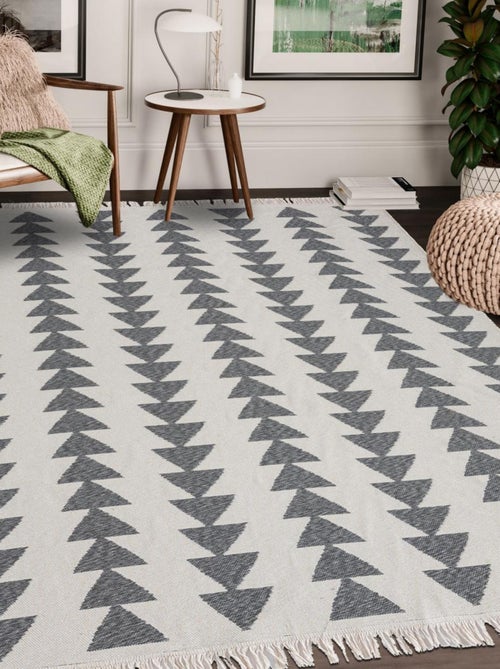Tapis kilim reversible en coton motif scandinave BE - Kiabi