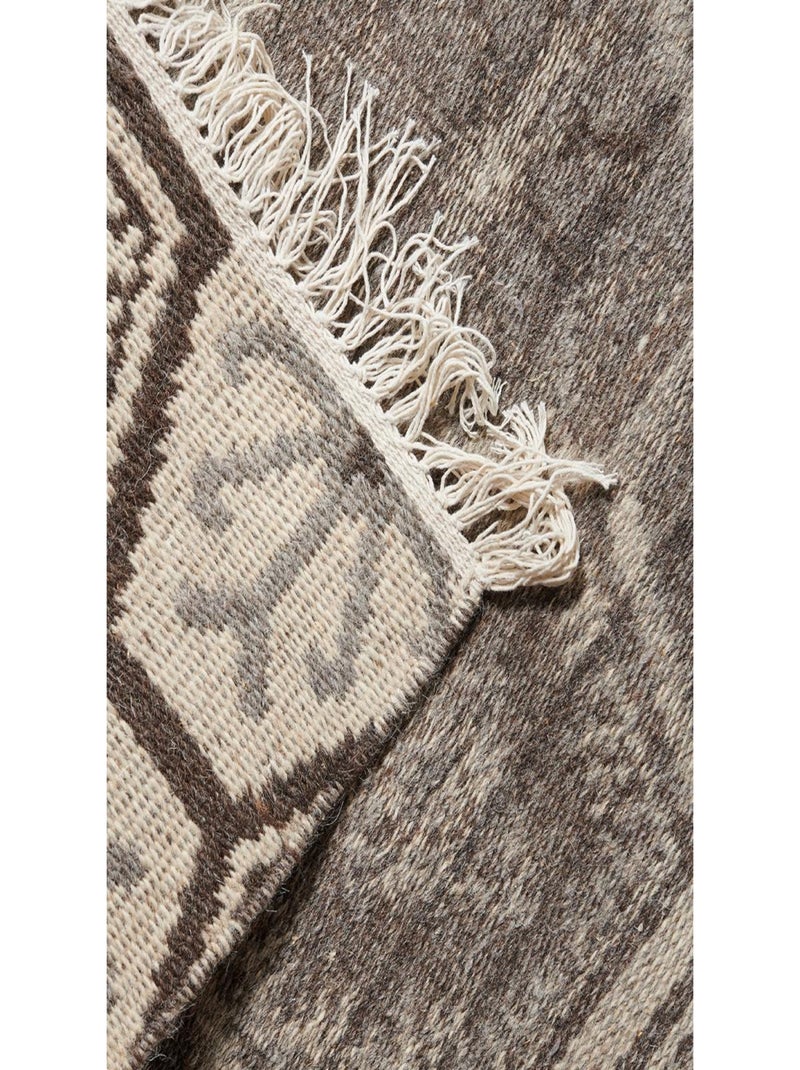 Tapis kilim reversible fait à la main en laine MALSA Gris - Kiabi