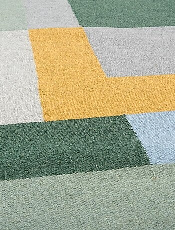 Tapis kilim TETRIS, fait main en laine motif géométrique