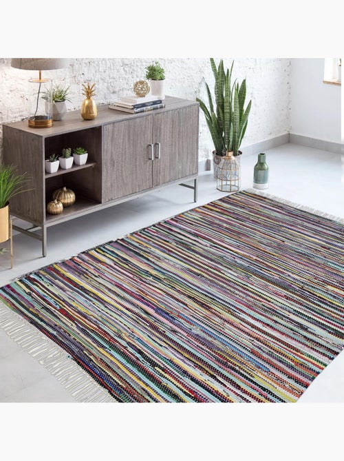 Tapis kilim tissé en coton motif ethnique TIMULTI - Kiabi