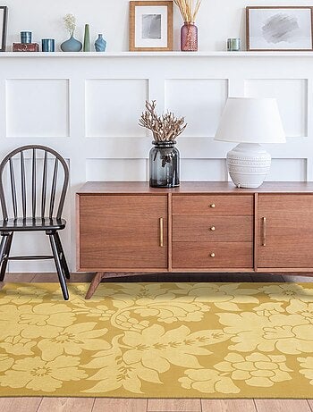 Tapis kilim tissé en coton motif floral ALIXIA