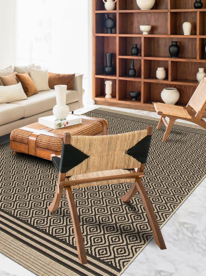 Tapis kilim tissé motif ethnique LONA 2 Beige - Kiabi