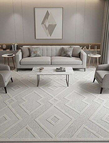 Tapis kilim tissé motif géométrique TENO A