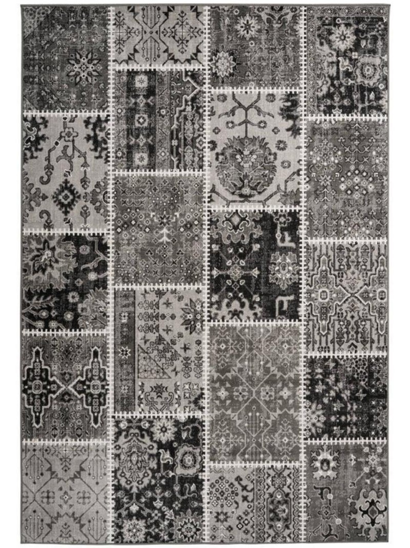 Tapis kilim tissé PATCHKUN Gris - Kiabi