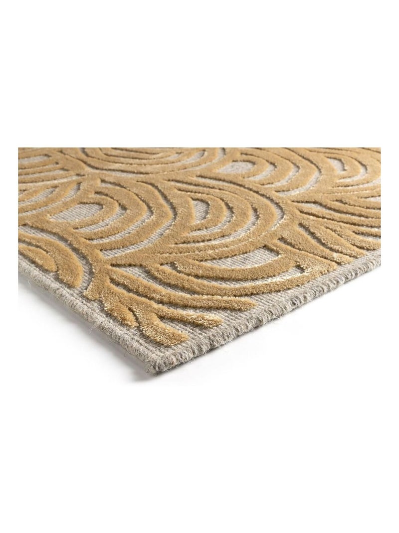 Tapis laine et viscose moderne courbe Moda Doré - Kiabi