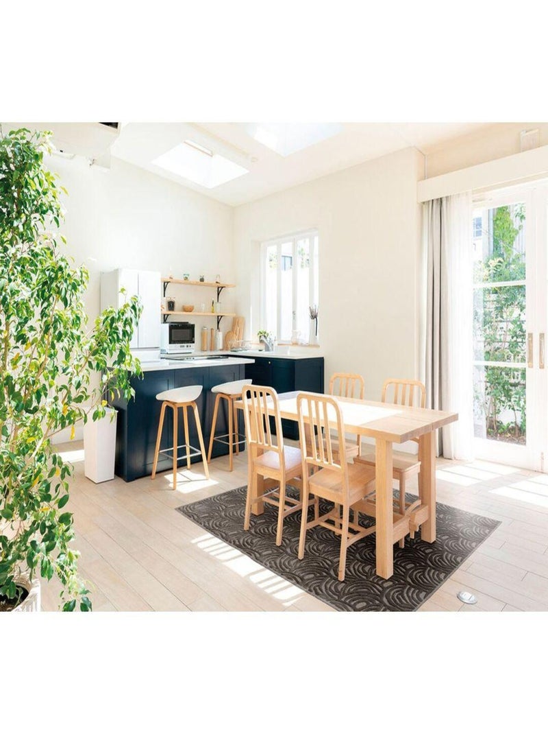 Tapis laine et viscose moderne courbe Moda Noir Gris anthracite - Kiabi