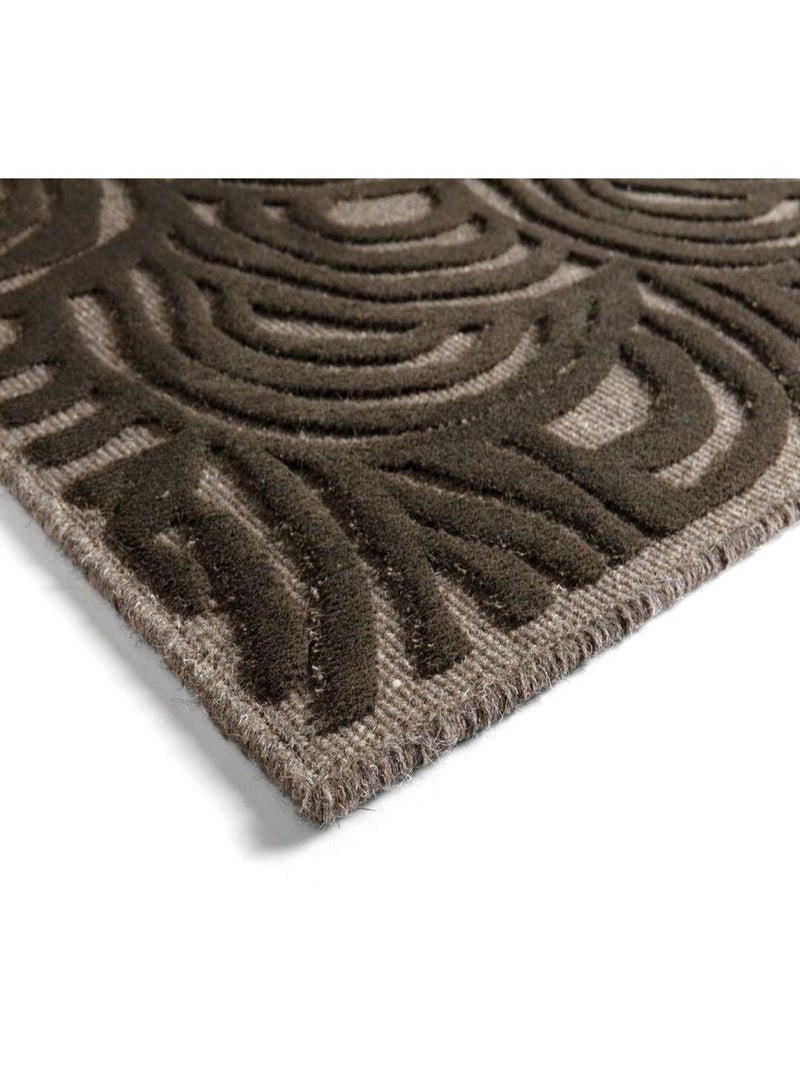 Tapis laine et viscose moderne courbe Moda Noir Gris anthracite - Kiabi