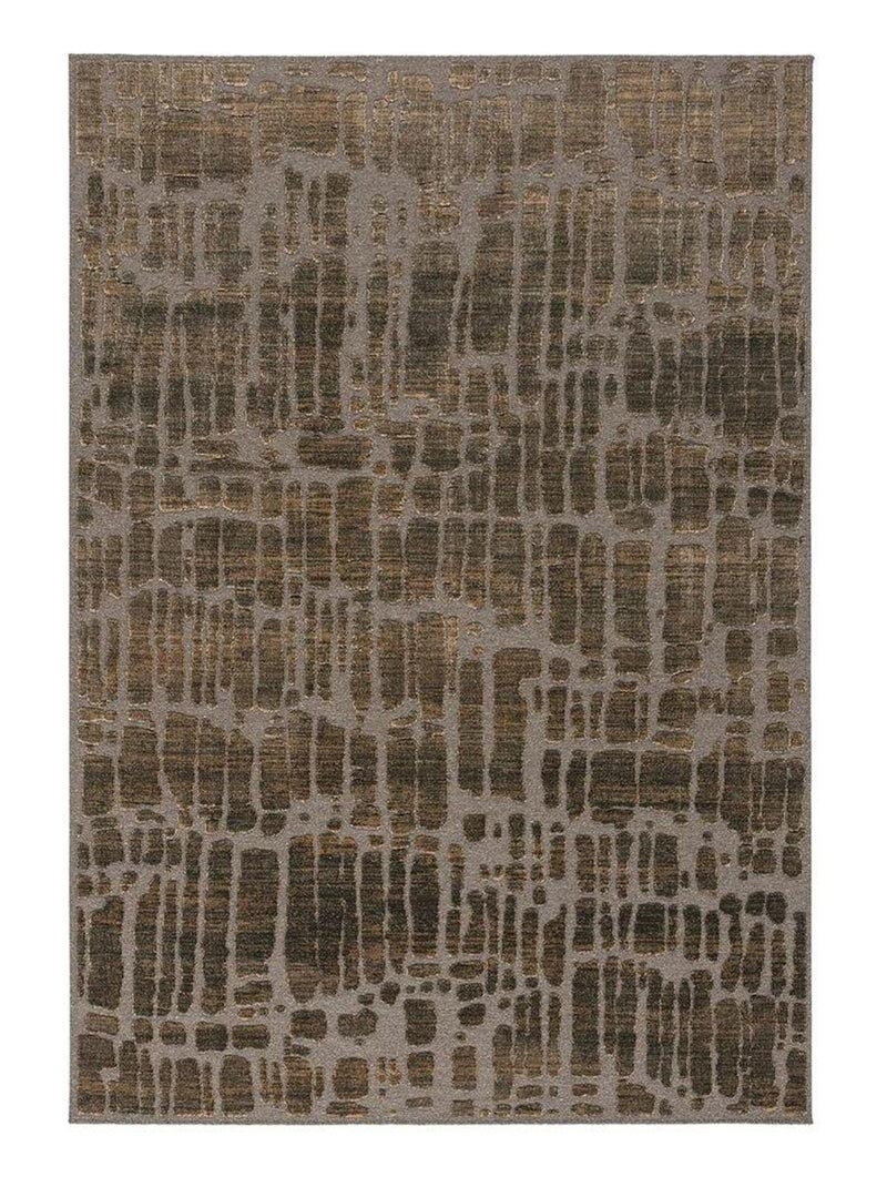 Tapis laine et viscose moderne rayé Soan Gris - Kiabi