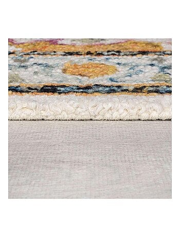Tapis laine oriental rectangle à poils ras Dahlia