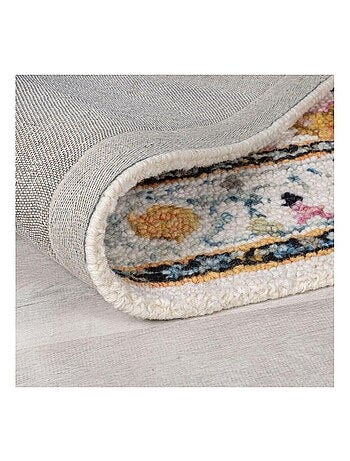 Tapis laine oriental rectangle à poils ras Dahlia