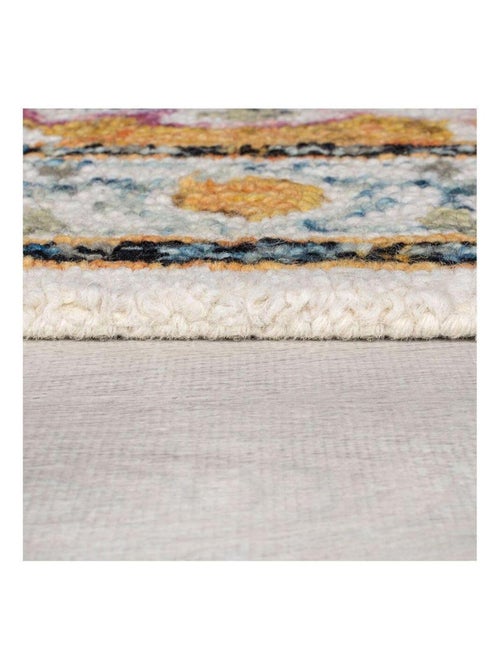 Tapis laine oriental rectangle à poils ras Dahlia - Kiabi