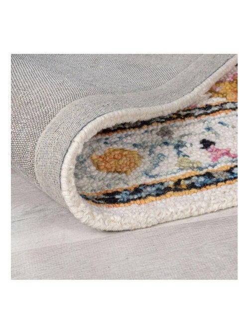 Tapis laine oriental rectangle à poils ras Dahlia - Kiabi