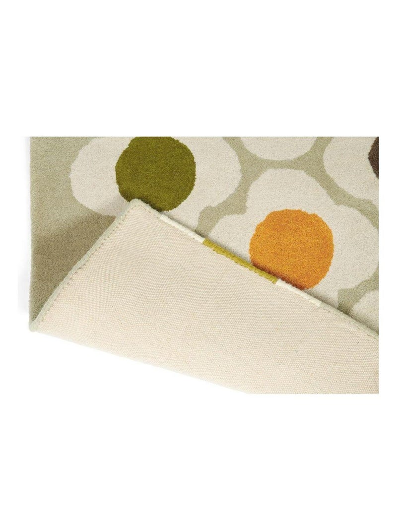 Tapis laine tufté main design floral Spot Flower Multicolore - Kiabi