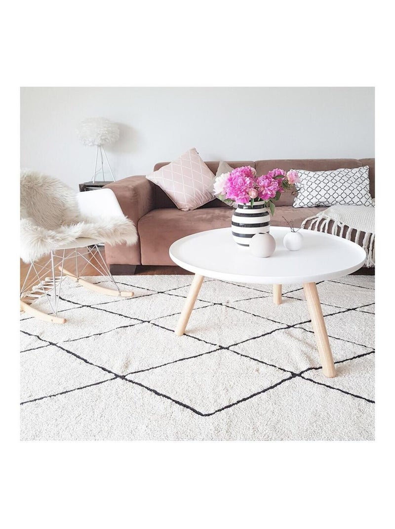 Tapis lavable en machine avec franges Bereber Lorena Canals Beige - Kiabi