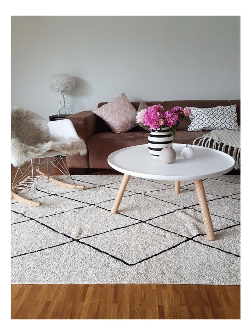 Tapis lavable en machine avec franges Bereber Lorena Canals Beige - Kiabi