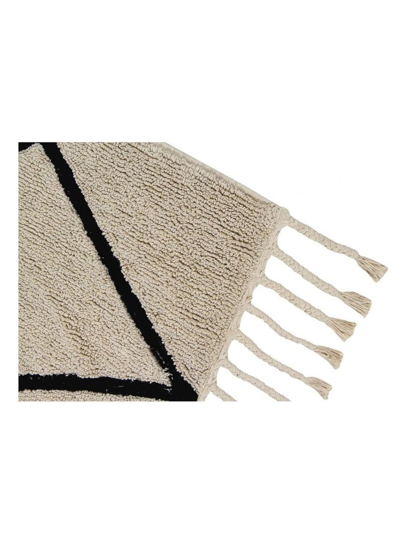 Tapis lavable en machine avec franges Bereber Lorena Canals Beige - Kiabi