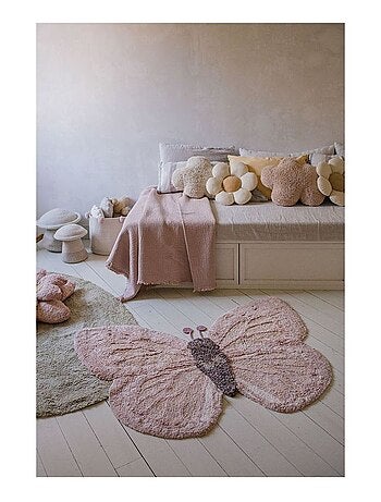 Tapis lavable en machine enfant coton Baby Butterfly