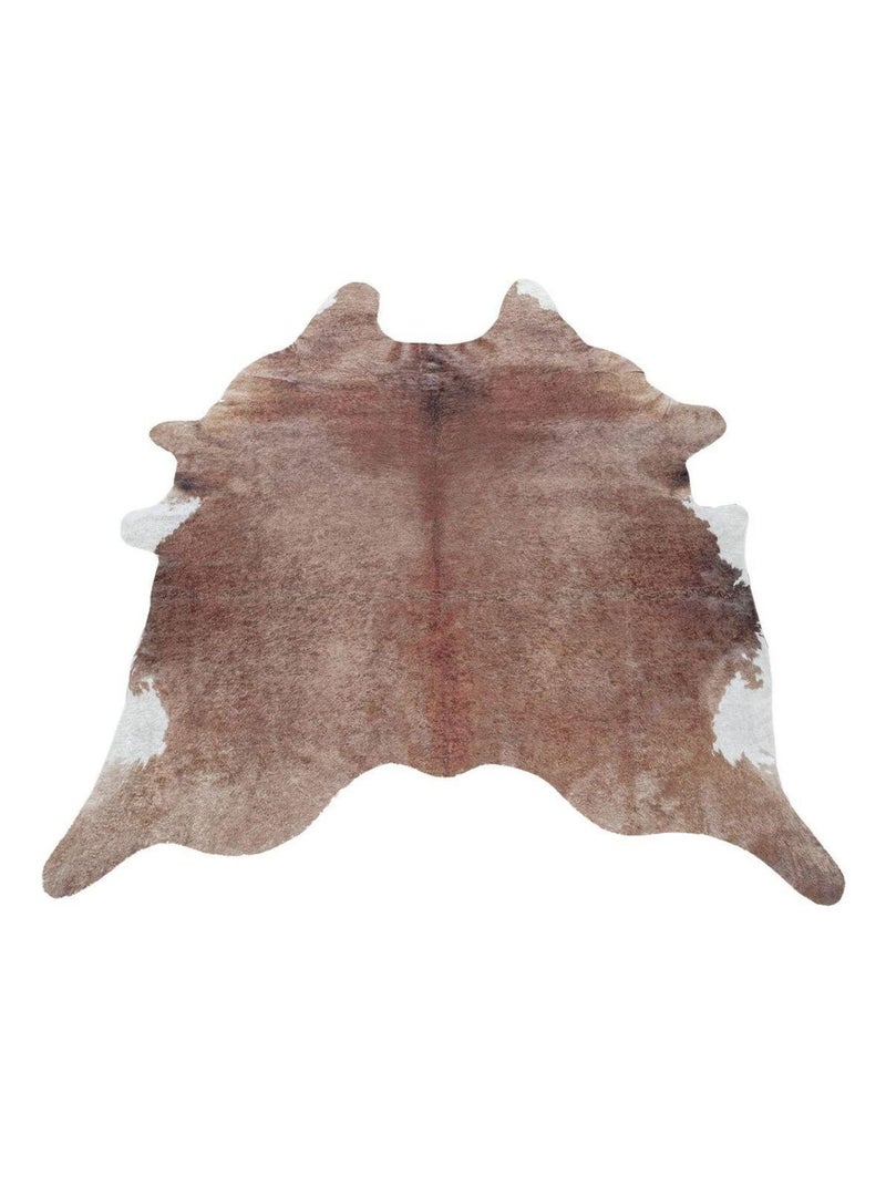 Tapis lavable en machine imitation peau de bête Naoto Marron - Kiabi