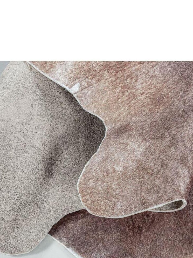 Tapis lavable en machine imitation peau de bête Naoto Marron - Kiabi