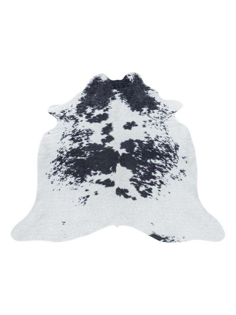 Tapis lavable en machine noir imitation peau de bête Malu Noir - Kiabi