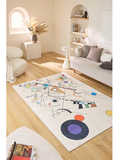Tapis lavable en machine Stampa motif abstrait - Kiabi Tapis lavable en machine Stampa motif abstrait - Kiabi