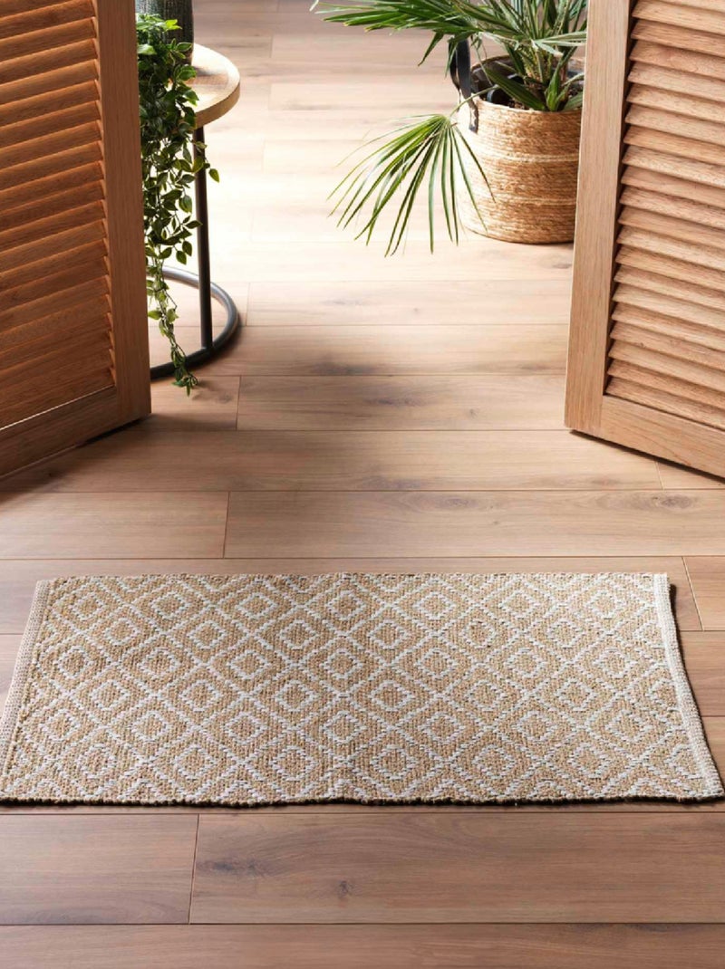 Tapis Lazaro Tissé Losanges Beige clair - Kiabi
