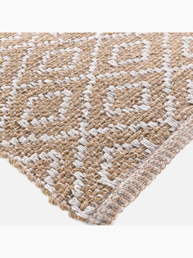 Tapis Lazaro Tissé Losanges Beige clair - Kiabi