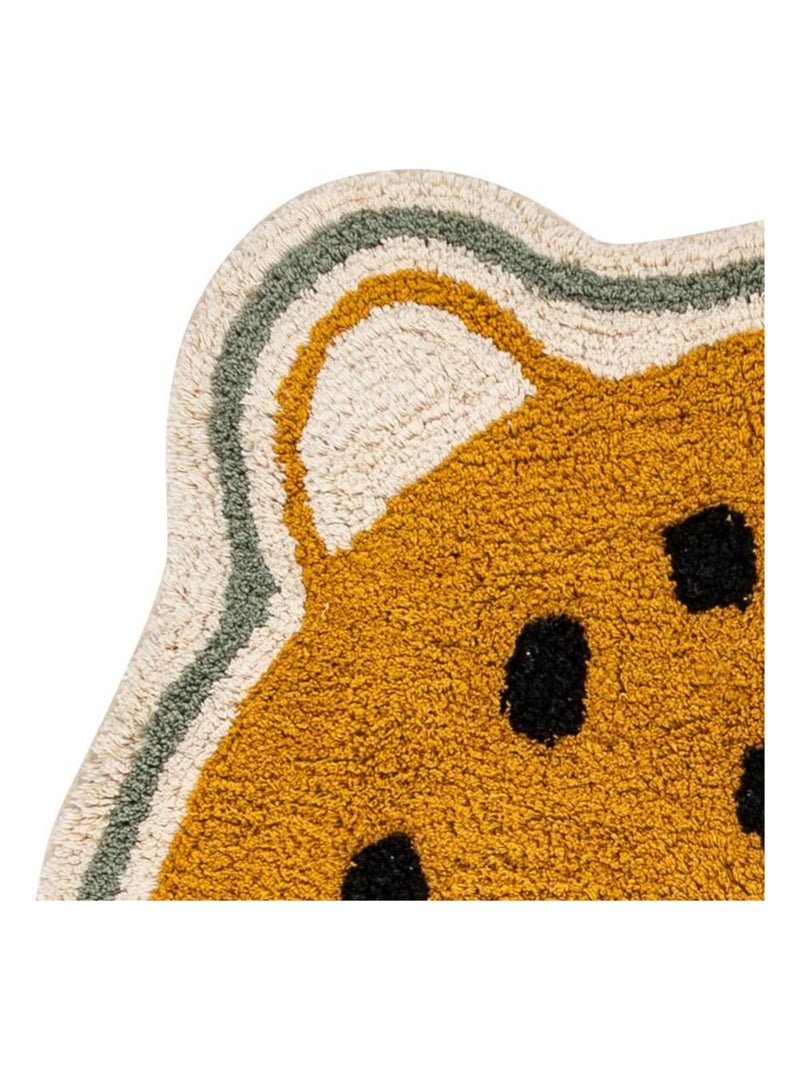 Tapis Léopard diamètre 90cm Orange - Kiabi