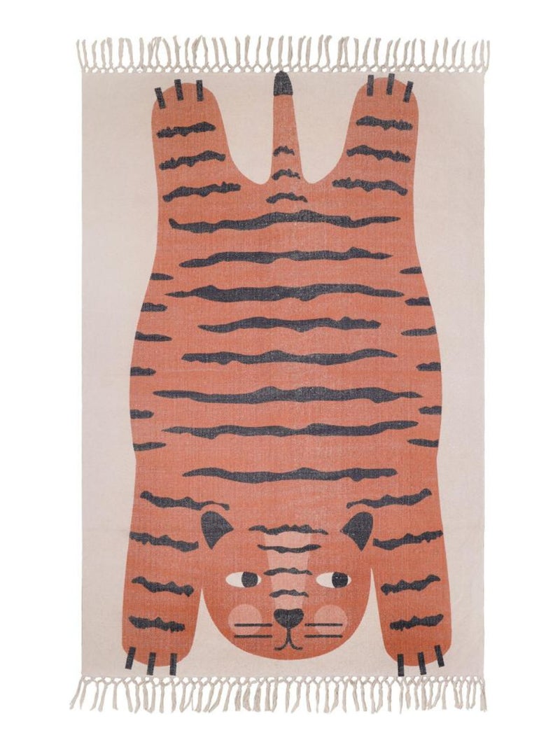 Tapis Lion Dajala en coton Orange - Kiabi
